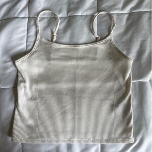 American Eagle Outfitters Ribbed Tank Top - Cream